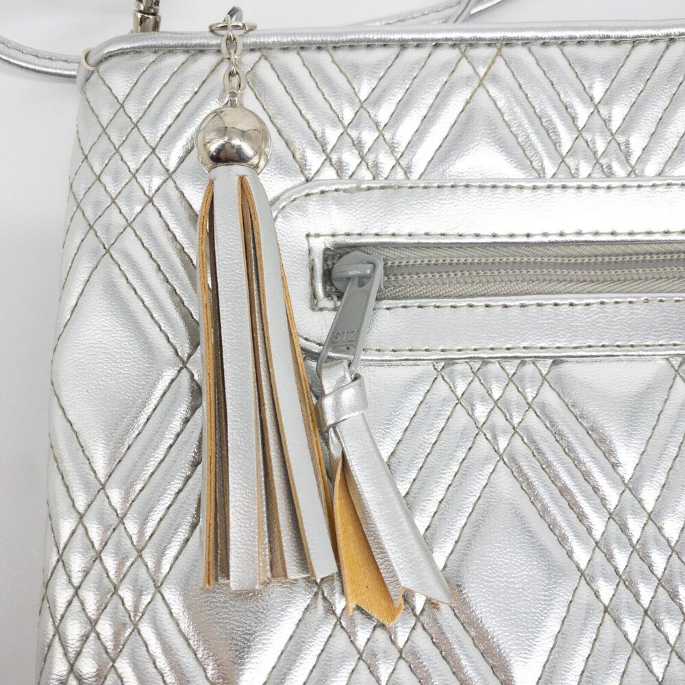 Warren Reed Bag Silver Lion Head Tassel Shoulder Bag Clutch Removable Strap - Picture 11 of 16